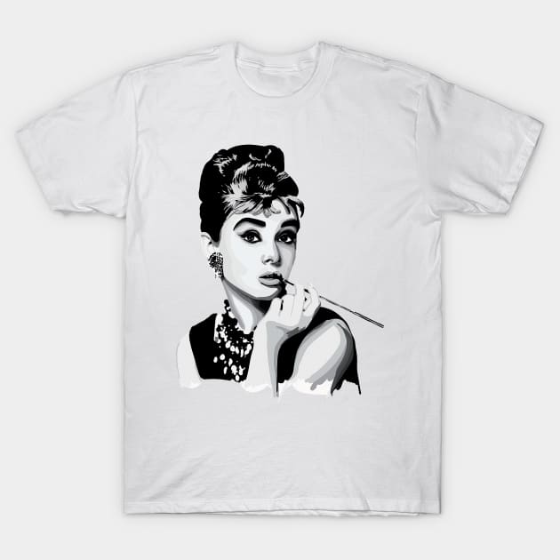 Hepburn black and white T-Shirt by pete studio